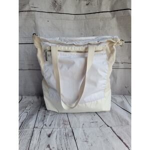 Lesportsac Canvas White Tote Shoulder Bag Missing Large Strap